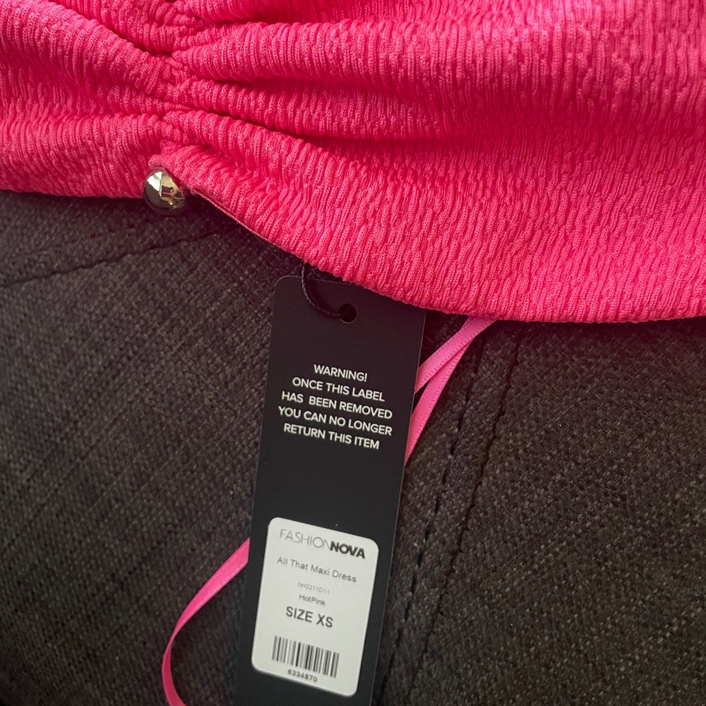 Hot pink strapless dress